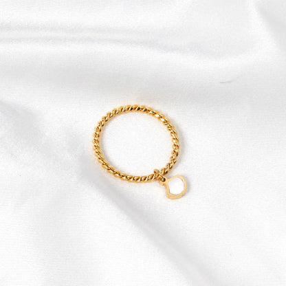 ASON Trendy Shell Charm Ring Gold Color 316L Stainless Steel Rings Unusual Fashion Jewelry for Women Gift Accessories