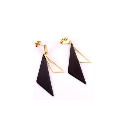 ASON 316L Stainless Steel Charming Geometric Dangle Earrings Gold Color Triangle Drop Earring for Women Accessories Jewelry