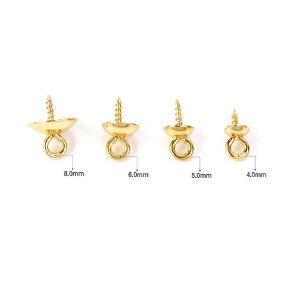 ASON 100pcs/lot Gold/Silver Color Stainless Steel Screw Eye Pin Pearl Pendant Charms Connector for DIY Jewelry Making
