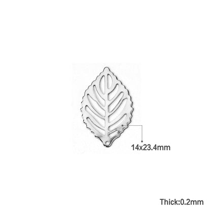 ASON 100 pcs/lots Leaf Charm 316L Stainless Steel Leaf Pendant Gold Silver Color For Necklace Bracelet Jewelry Making Supplies