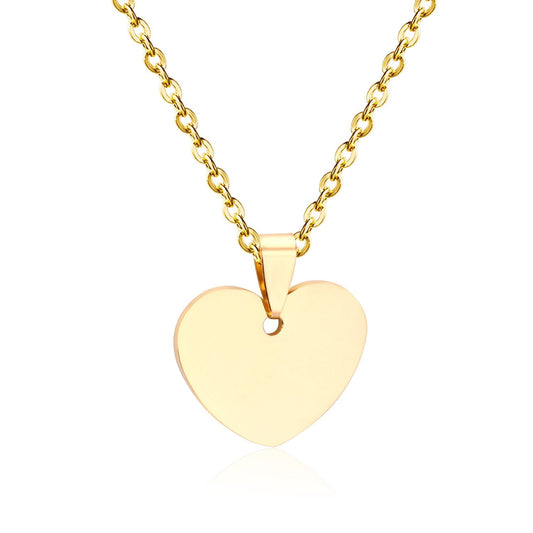 Gothic Fashion Gold Heart Pendant Necklace For Men Women Jewelry Stainless Steel Chain Necklaces Collares Collier