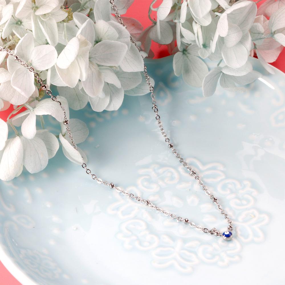 Blue Turkish Eye Round Pendant Necklaces Elegant Female Colliers Aesthetic Women Collares Office Lady Jewelry Gifts