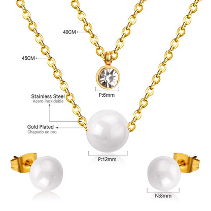 Fake Pearl Crystal Jewellery Set Necklace Earrings Wedding Bridal Dubai Indian Women Jewelry Sets For Women Girls