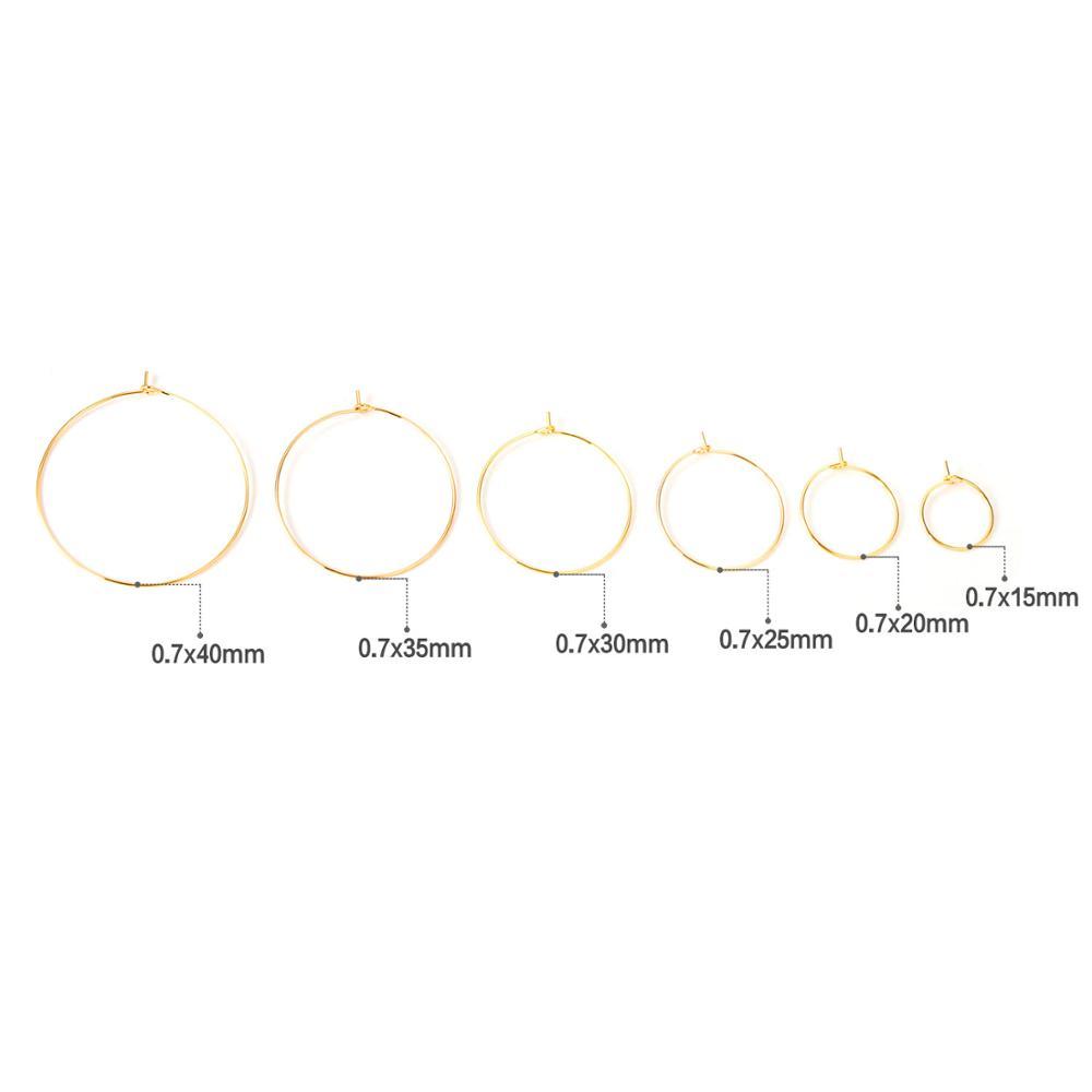 ASON 100pcs/lot Gold/Silver Color Big Circle Earring Hoops Stainless Steel Earring Clasps Metal Ring for Jewelry Making Supplies