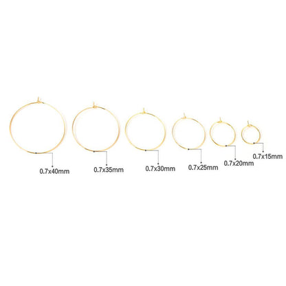 ASON 100pcs/lot Gold/Silver Color Big Circle Earring Hoops Stainless Steel Earring Clasps Metal Ring for Jewelry Making Supplies