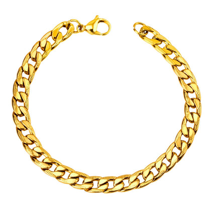 ASON Women/Men Necklace Set Three Colors Stainless Steel Necklace with Bracelet Set Cuban Chain for Diy Jewelry Making