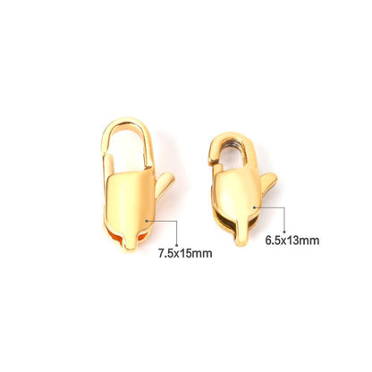 ASON 50/pcs Gold/Silver Color Stainless Steel Lobster Clasp for Necklace Bracelet Findings Connector DIY Jewelry Making Supplies
