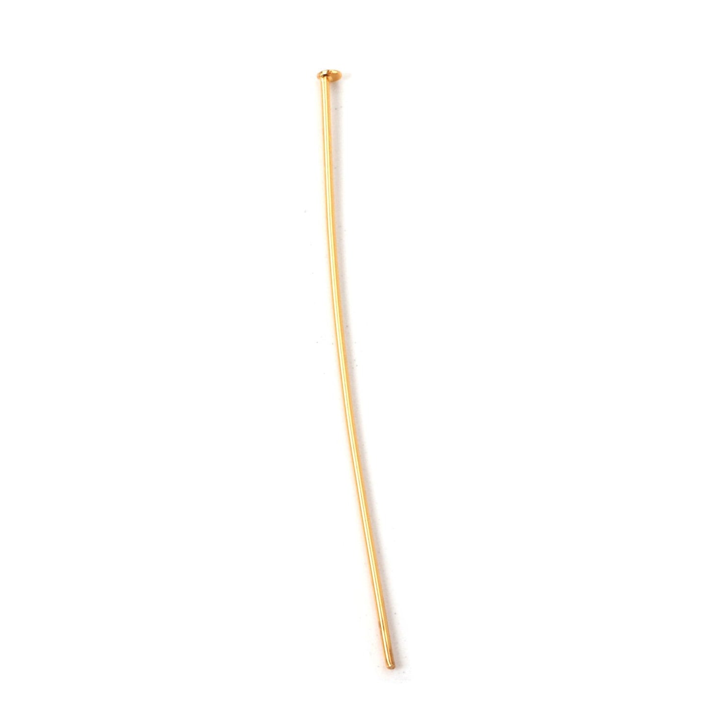 ASON 100 Pcs/Lots Flat Head Needle Stainless Steel Pin Head Pins Gold Color Head Pins For Jewelry Findings Making DIY Needles