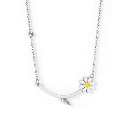 Trendy Chrysanthemum Pendants Necklace For Woman Gold/Silver Color Stainless Steel Necklace Chains Jewelry Gift