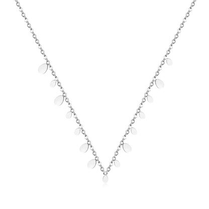 ASON New Stainless Steel Water Drop Shape Pendant Collier Bijoux Gold Color Choker Necklace Accessories Friend Gift Jewelry
