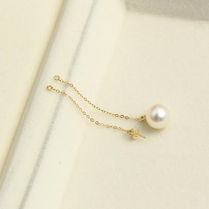 ASON 100 pcs/lot Gold/Silver Stainless Steel Bowl Pin Tray Earrings, Pearl Earring Base, For DIY Necklace Jewelry Charm Making