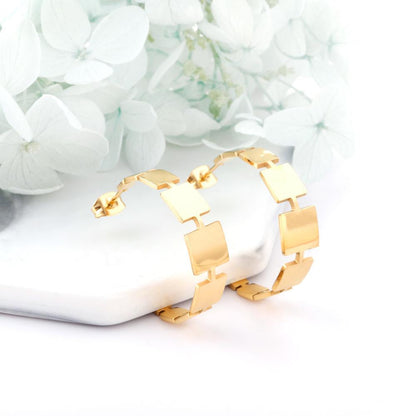 Half Hoop Mental Earrings Trendy Elegant Lady Jewelry On The Ear Geometric Aretes De Mujer 2022 18K Gold Earrings