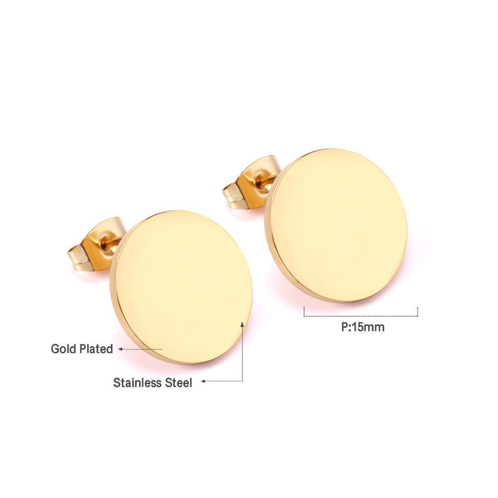 Pendientes heart round small stud earrings 316L stainless steel brincos stud earrings for women girls oorbellen