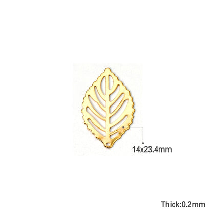 ASON 100 pcs/lots Leaf Charm 316L Stainless Steel Leaf Pendant Gold Silver Color For Necklace Bracelet Jewelry Making Supplies