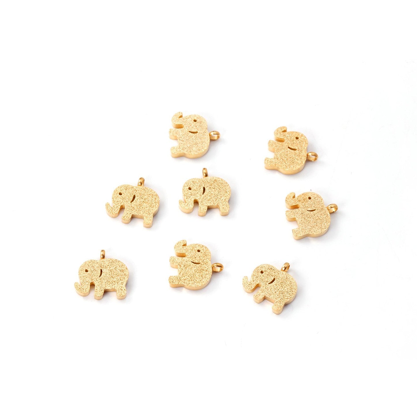 ASON 10pcs/Lot 12.5x9.5mm Gold Pendant Charms Stainless Steel Elephant For Necklace Bracelets DIY Jewelry Accessories Supplies