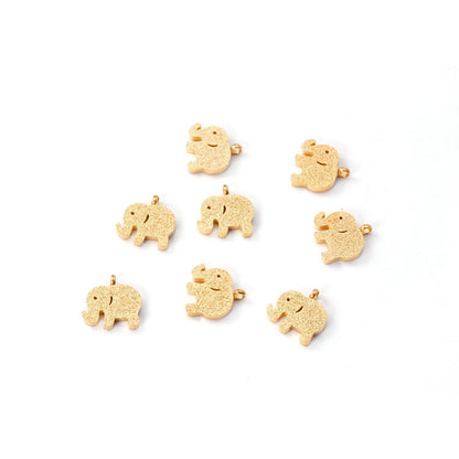 ASON 10pcs/Lot 12.5x9.5mm Gold Pendant Charms Stainless Steel Elephant For Necklace Bracelets DIY Jewelry Accessories Supplies