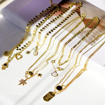 Gothic Multilayer Snake Crystal Necklace Women Gold Color Stainless Steel Double Chain Bohemian 2022 Trendy Jewelry