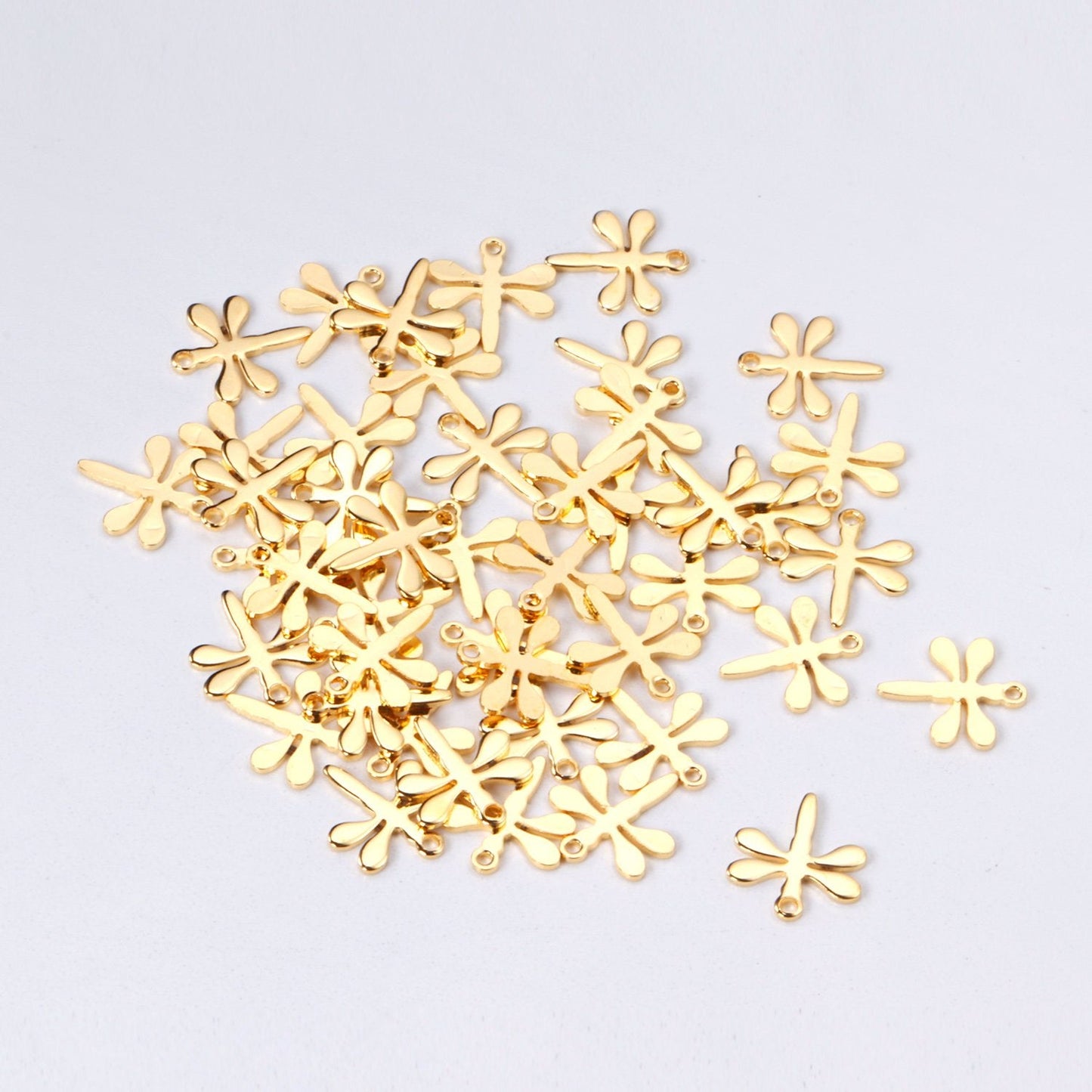 ASON 100pcs/lot Wholesale Dragonfly Pendant 316L Stainless Steel Animal Charm For Necklace Bracelet Jewelry Making Supplies