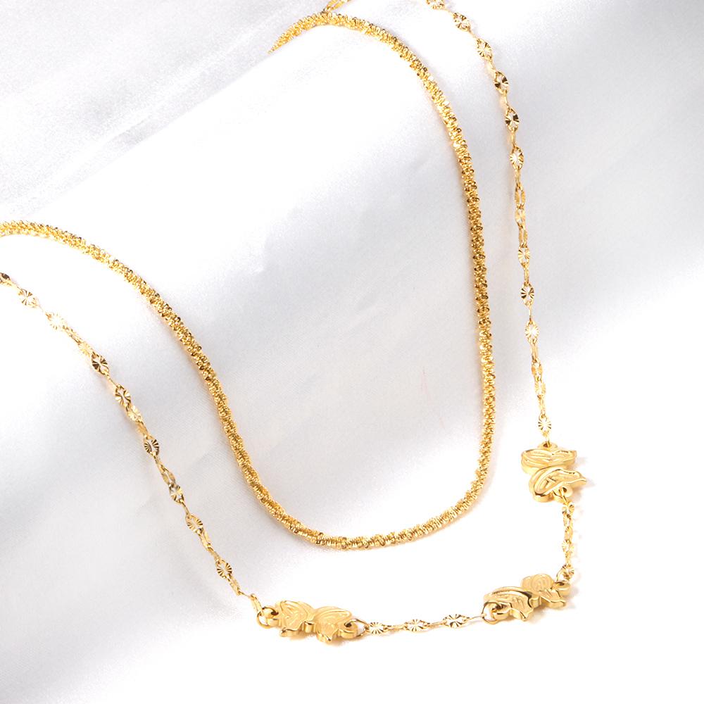 ASON Trendy Multi-layer Butterfly Pendant Necklace 316L Stainless Steel Chains for Women Fashion Jewelry Accessories