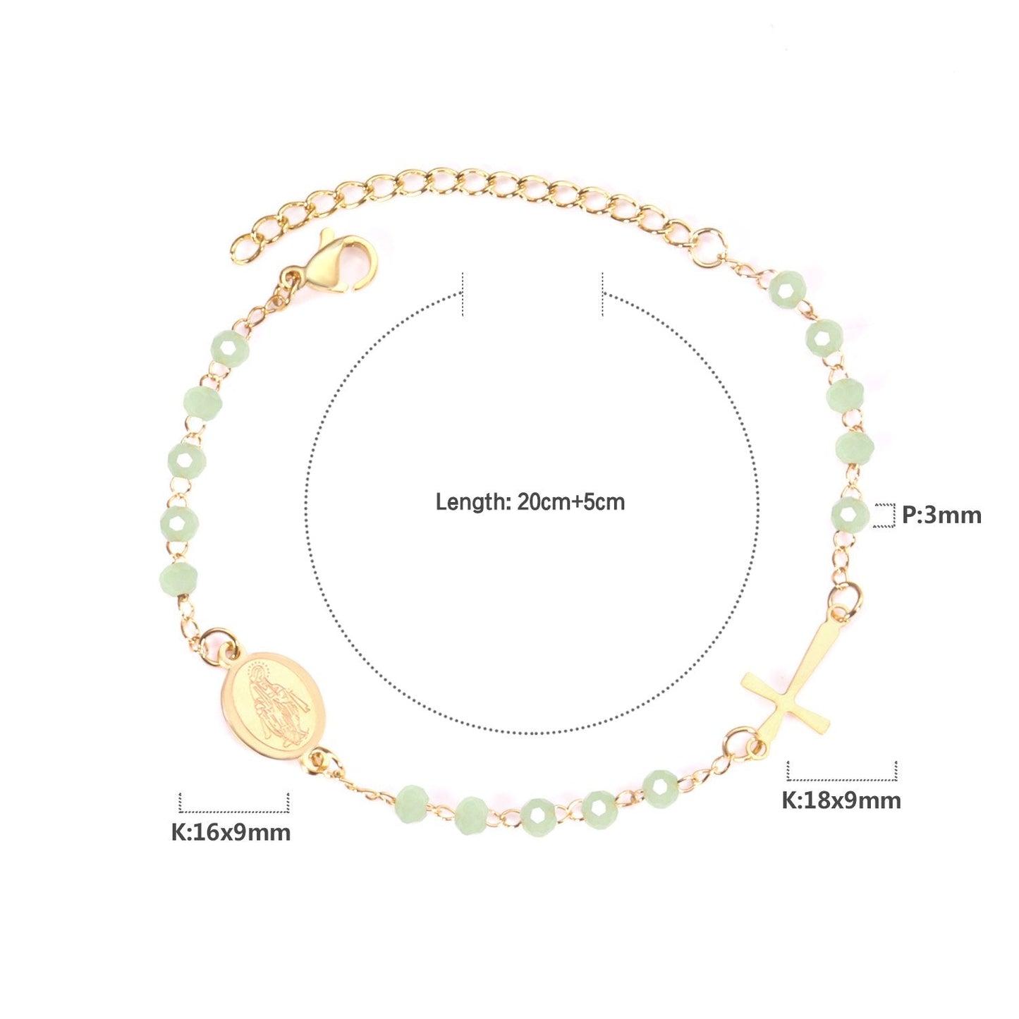ASON Female Adjustable Extender Chains Bracelets Classic Style Black/Red/Pink/Blue Crystal Beaded Bracelets Women Curb Gift