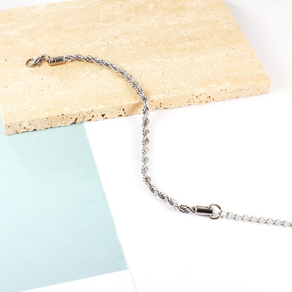 Wholesale Twist Bracelets 2/3/4/5mm Woman Boho Rolo Chain Bracelets Waterproof Stainless Steel Vintage Hand Jewelry pulseras
