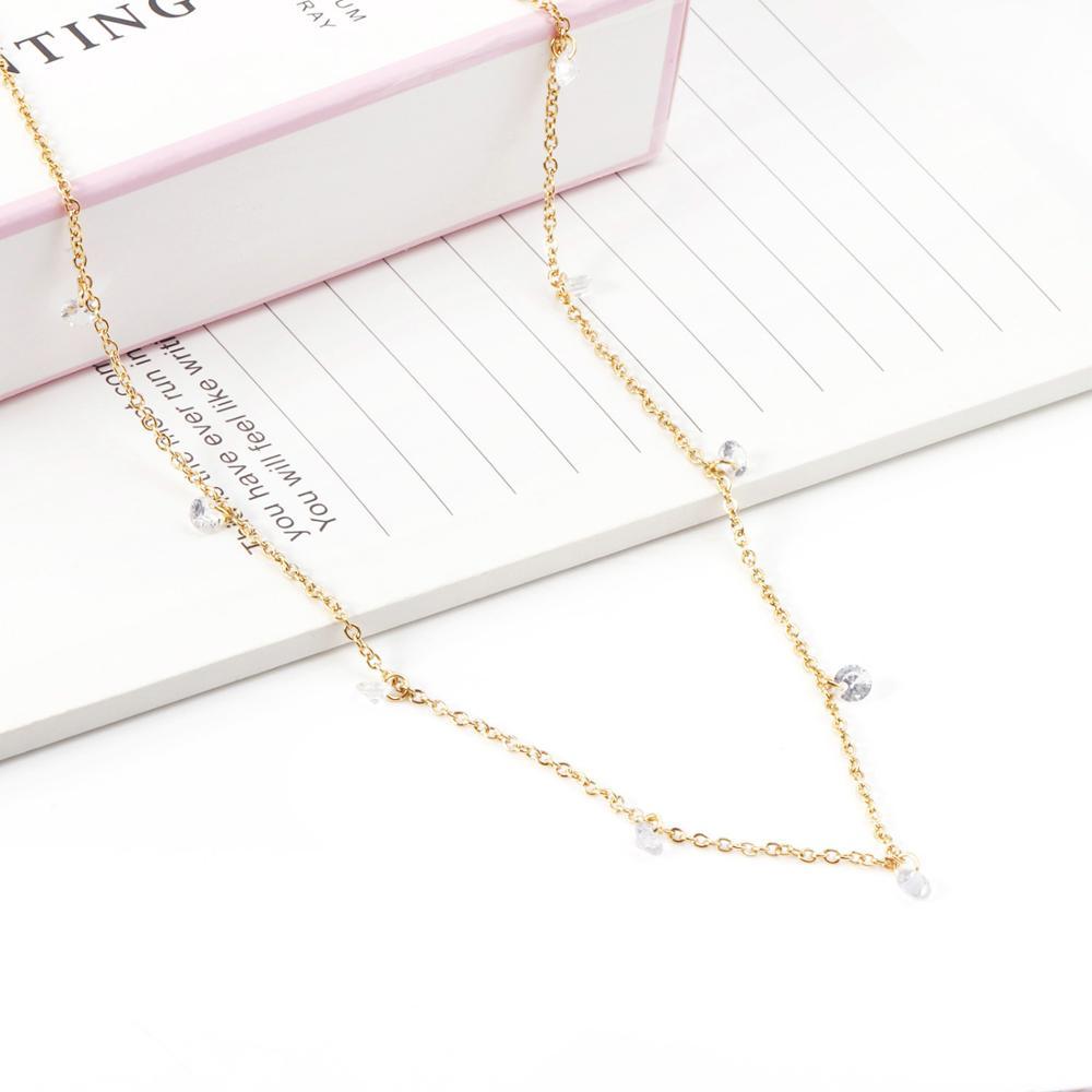 Crystal Pendant Stainless Steel Necklace Jewelry Women's Chains Necklaces Collars Accessories Party 2021 Hot bijoux