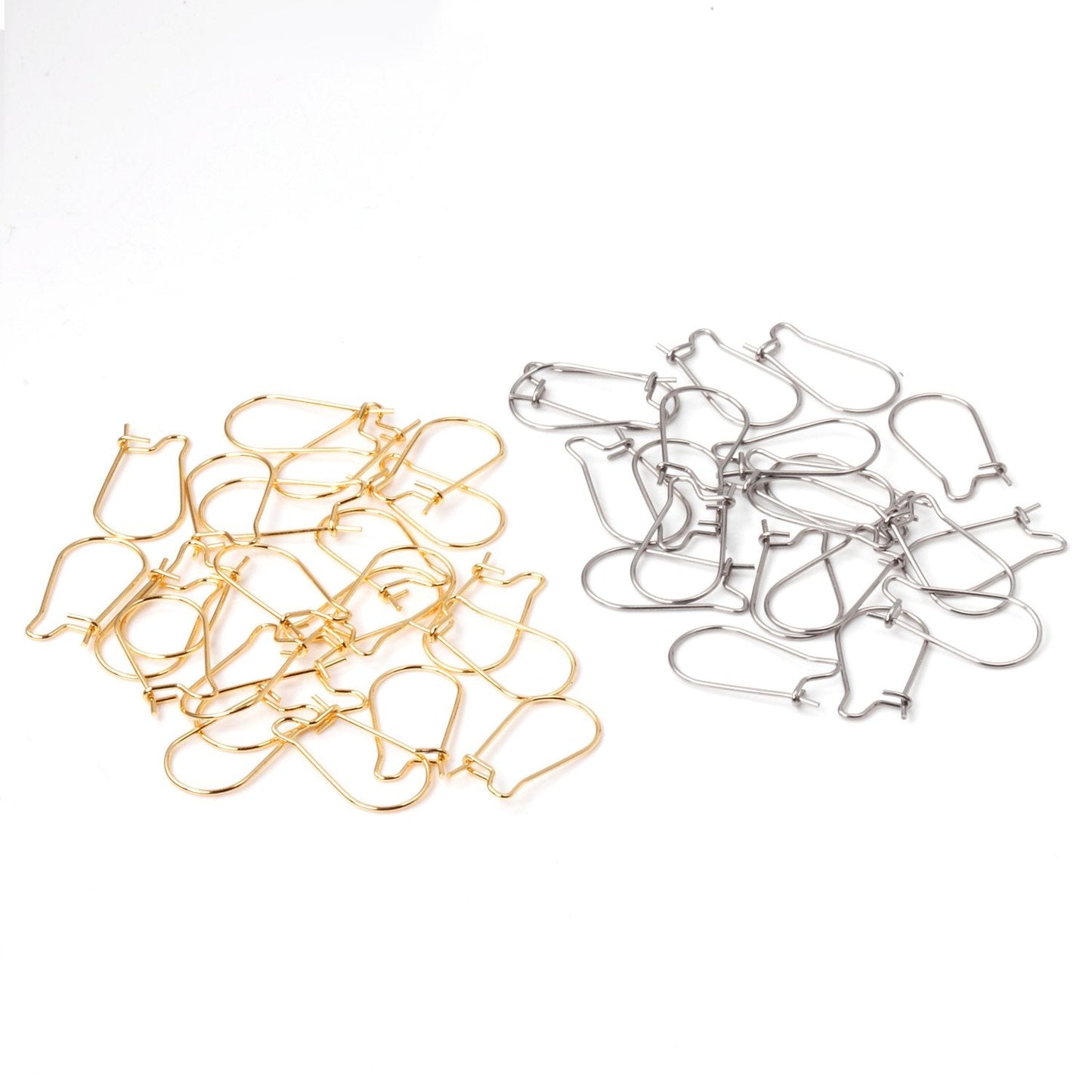 ASON 100pcs/lot Gold/Silver Color Stainless Steel French Lever Earrings Hook Ear Finding for Jewelry Making DIY Accessories