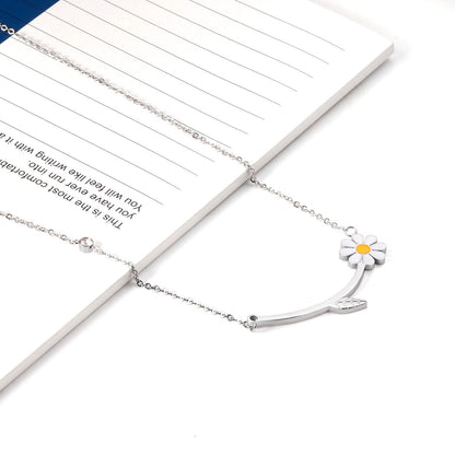 Trendy Chrysanthemum Pendants Necklace For Woman Gold/Silver Color Stainless Steel Necklace Chains Jewelry Gift