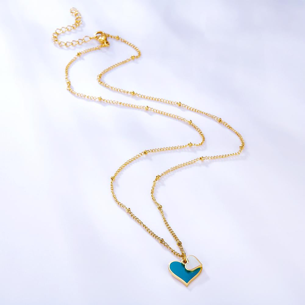 Korean Fashion Heart Shape Pendant Chain Necklaces For Women Elegant Party Jewelry Girls Gold Color Choker collares
