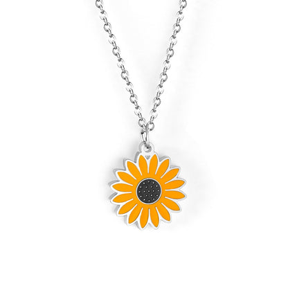 Best Friend Necklace Collars  316L Stainless Steel Geometric Flowers Pendant Necklace Women Girl Accessories
