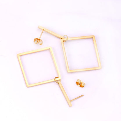 ASON Earrings for Women Gold Color Geometry Dangle Drop Earrings Stainless Steel Accessories Bijoux Party Dropshipping Gift