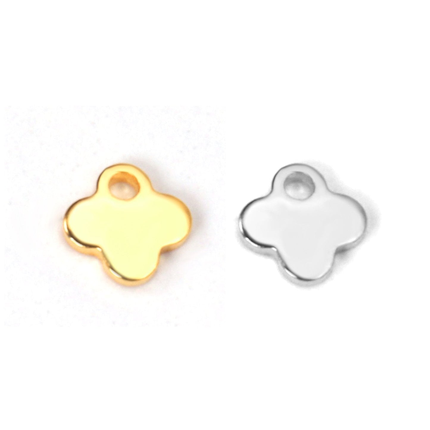 ASON 100pcs/lot Fashion Flower Pendant With Holes Stainless Steel For Necklace Bracelet DRY Handmade Jewelry Making Supplies