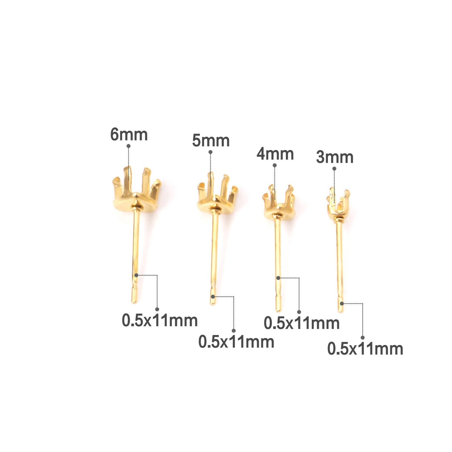 ASON 100pcs/lot Earrings Base 316L Stainless Steel Heart Earrings Making Crystal Bump Heart Earrings Base For DIY Jewelry Making