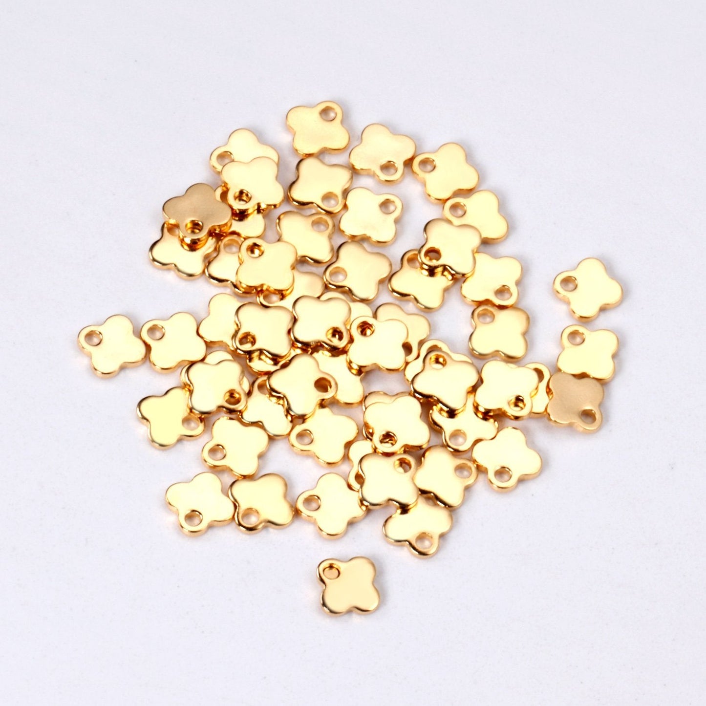 ASON 100pcs/lot Fashion Flower Pendant With Holes Stainless Steel For Necklace Bracelet DRY Handmade Jewelry Making Supplies