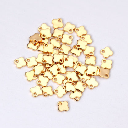 ASON 100pcs/lot Fashion Flower Pendant With Holes Stainless Steel For Necklace Bracelet DRY Handmade Jewelry Making Supplies