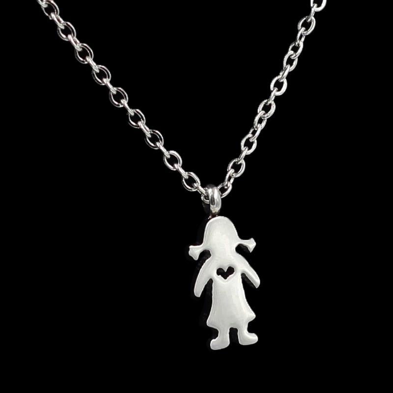 Girl Pendant Gothic Stainless Steel Necklaces For Women Trendy Jewelry Gold Plated Chain Necklace collier Friends