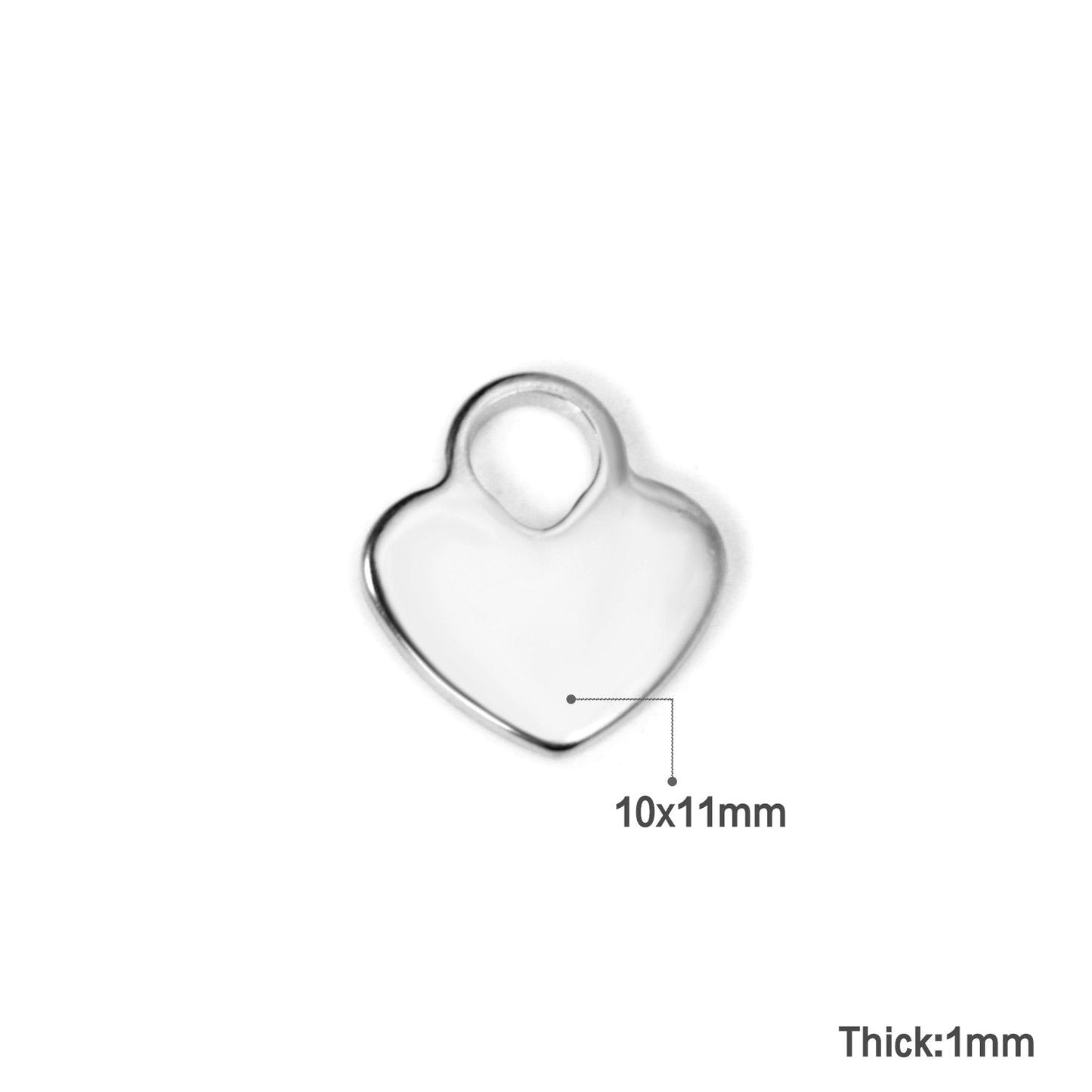 ASON 100pcs/lot Heart Pendant Stainless Steel Love Heart Pendant Gold Silver Color For Necklace Bracelet Jewelry Making Supplies