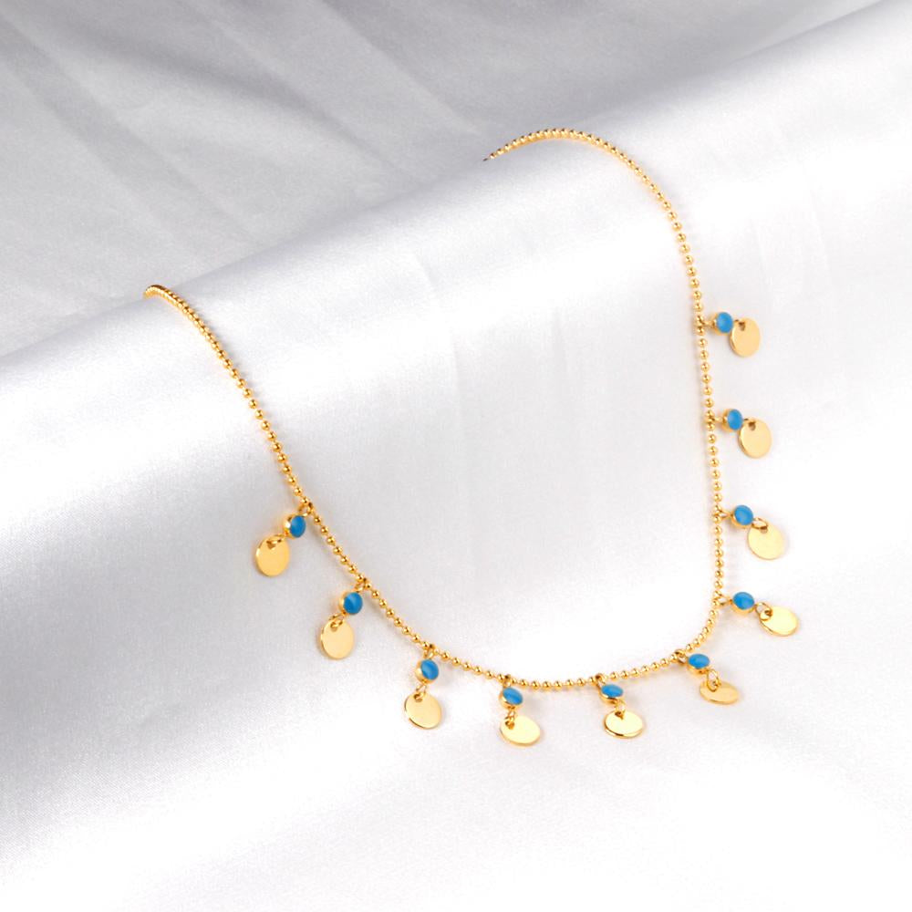 Aesthetic Bohemia Chains Collier For Women Summer Fresh Red Blue Bead Chains Colorful Necklace For Party Jewelry