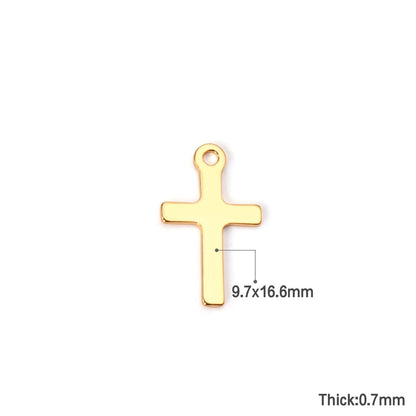 ASON 100Pcs/Lots Cross Charms 316L Stainless Steel Religious Pendant Gold Silver Color For Necklace DIY Jewelry Making Supplies