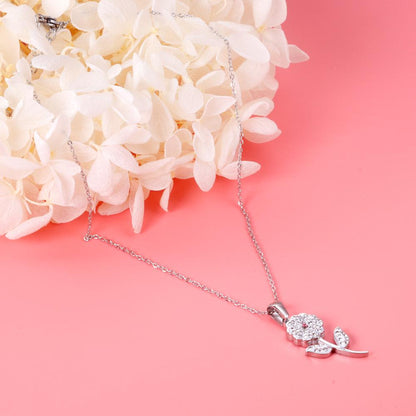 Floral Charm On The Neck Flower Pendant With Zirconia Stone Necklace Elegant Ladies Collar For Girls Gift Friends