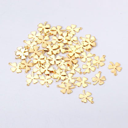 ASON 100 Pcs/Lots Ladies Necklace Heart Charm Pendant Stainless Steel For Necklace Bracelet DIY Handmade Jewelry Making Supplies