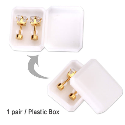 Square Crystal Earings Stainless Steel Piercing Stud Earrings 2020 New Jewelry For Women pendientes brincos aretes