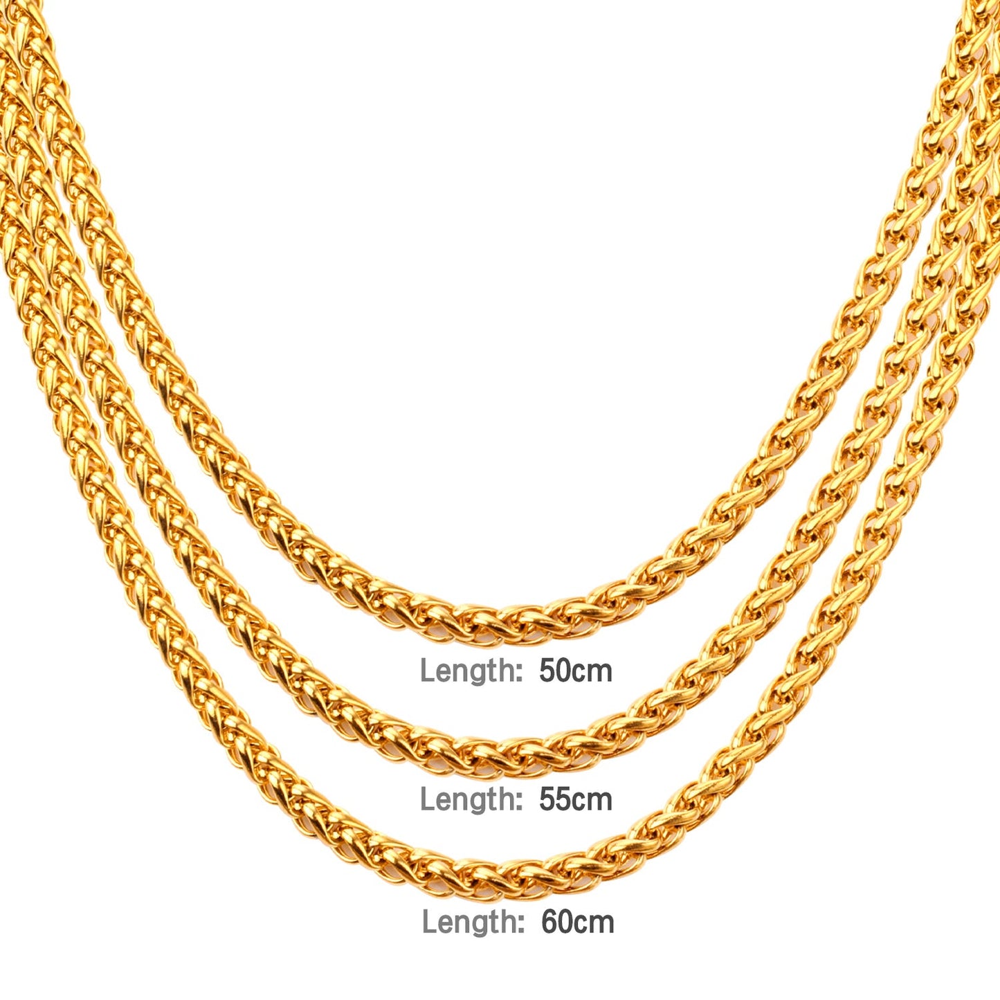 ASON Women/Men 7MM Width Necklace Set Stainless Steel Necklace with Bracelet Cuban Chain for Diy Jewelry Makings