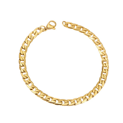 6/8/10mm Inner Star Pattern  Stainless Steel Chain Bracelet For Women