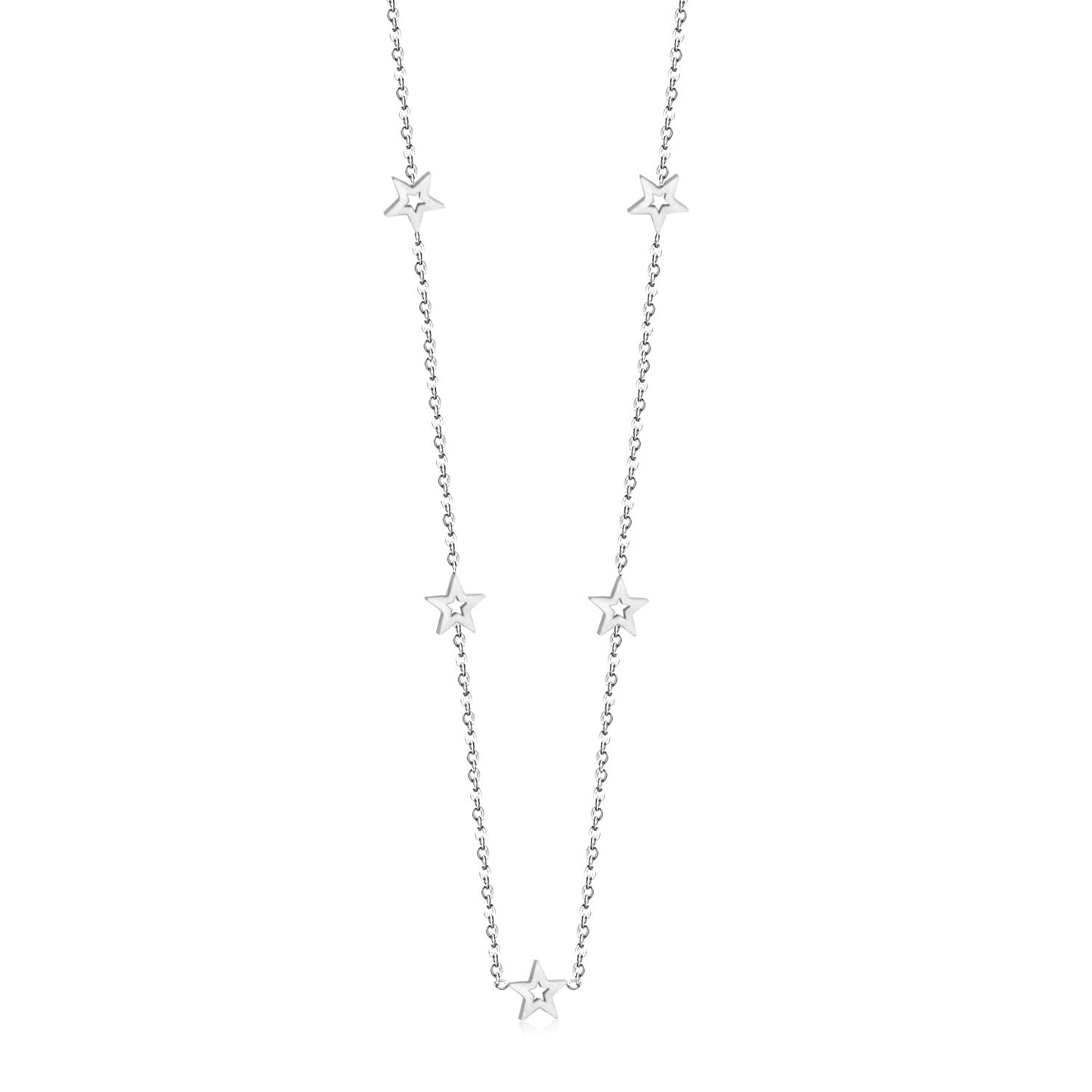 Three colors pentagram pendant necklace 35+15cm