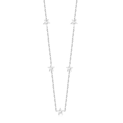 Three colors pentagram pendant necklace 35+15cm