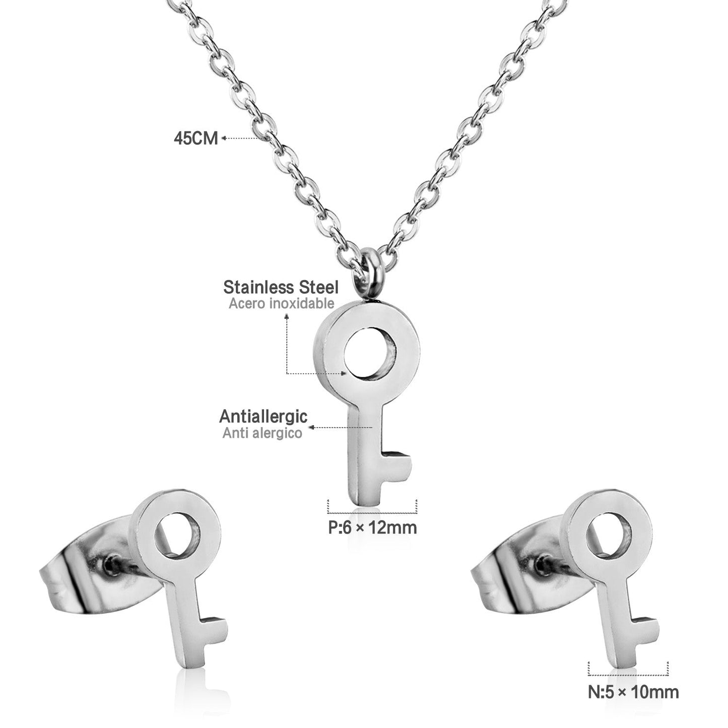 Steel/Gold Cut Jewelry Set without & with Diamonds