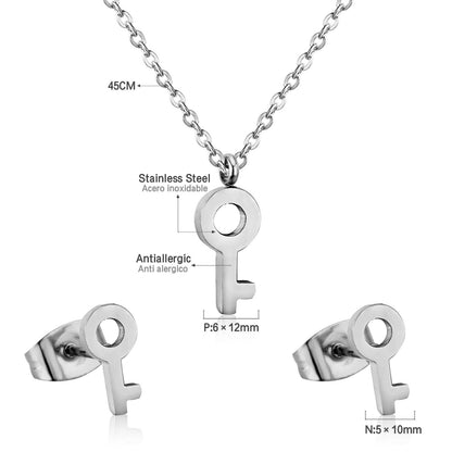 Steel/Gold Cut Jewelry Set without & with Diamonds