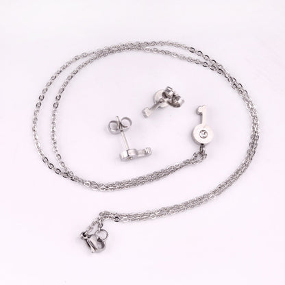 Steel/Gold Cut Jewelry Set without & with Diamonds