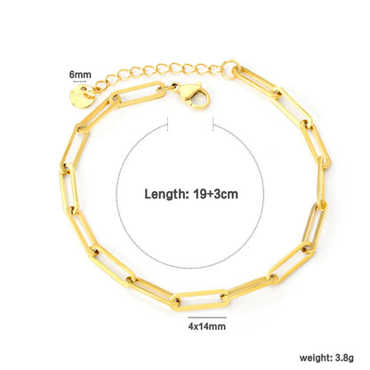 ✨ 18K Gold Plated 18/19+3cm Bracelet Wholesale (MOQ 12+) | Stainless Steel Hypoallergenic 🌍 | Dainty Chain & Charm Bracelets